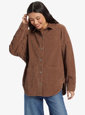 Bundy Roxy Kick Back Washed Corduroy Long Sleeve | JSKG-97815