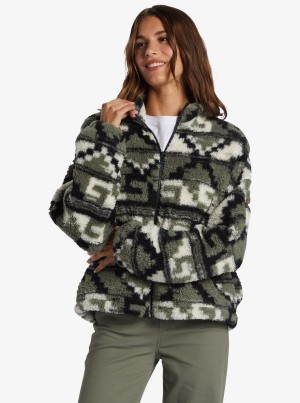 Mikina s Kapucí Roxy Off The Wave Sherpa Printed Full-Zip Fleece | IKDZ-94375