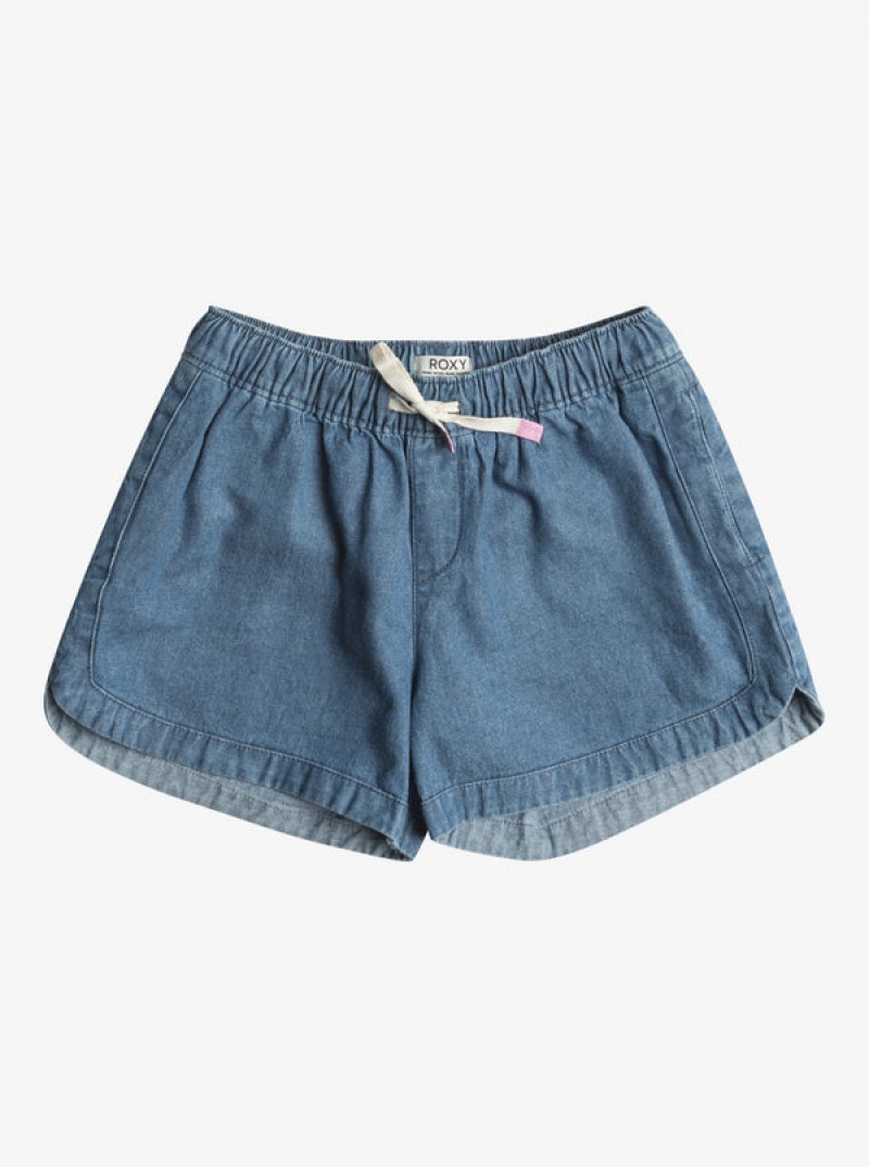 Dívčí Kraťasy Roxy Una Mattina Denim Denim | UFMX-91452