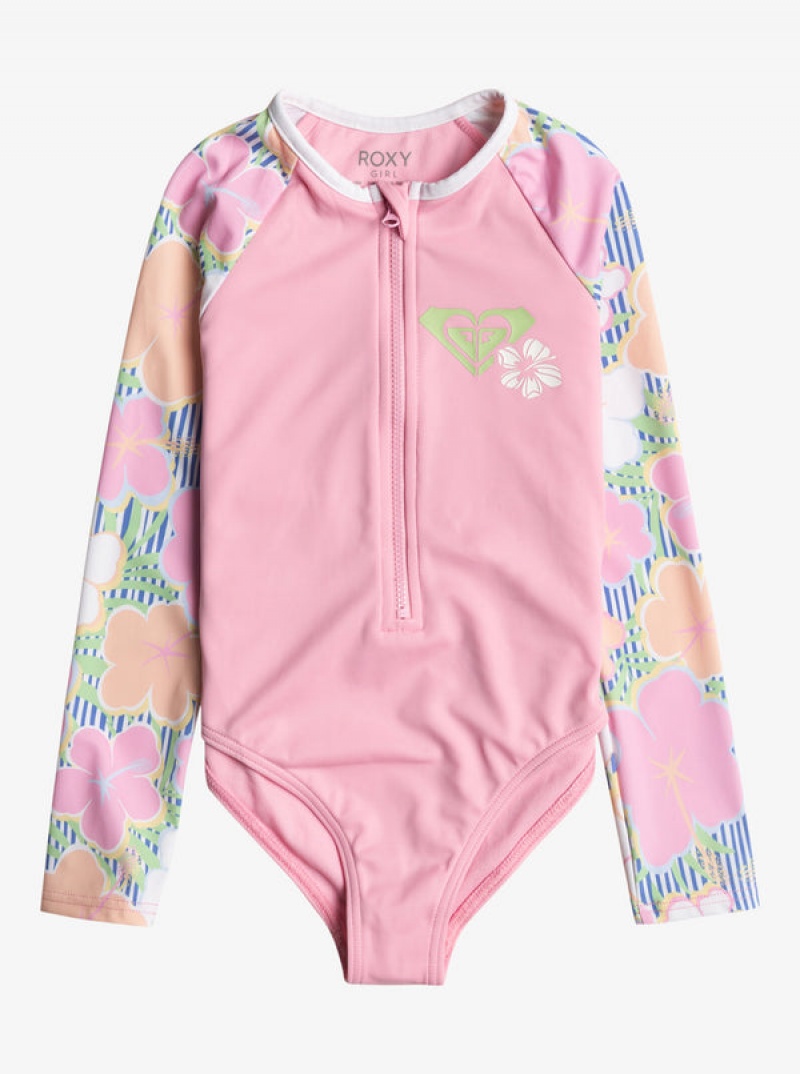 Dívčí Plavky Roxy Tiny Flower Long-Sleeve Front-Zip | MNVW-53619