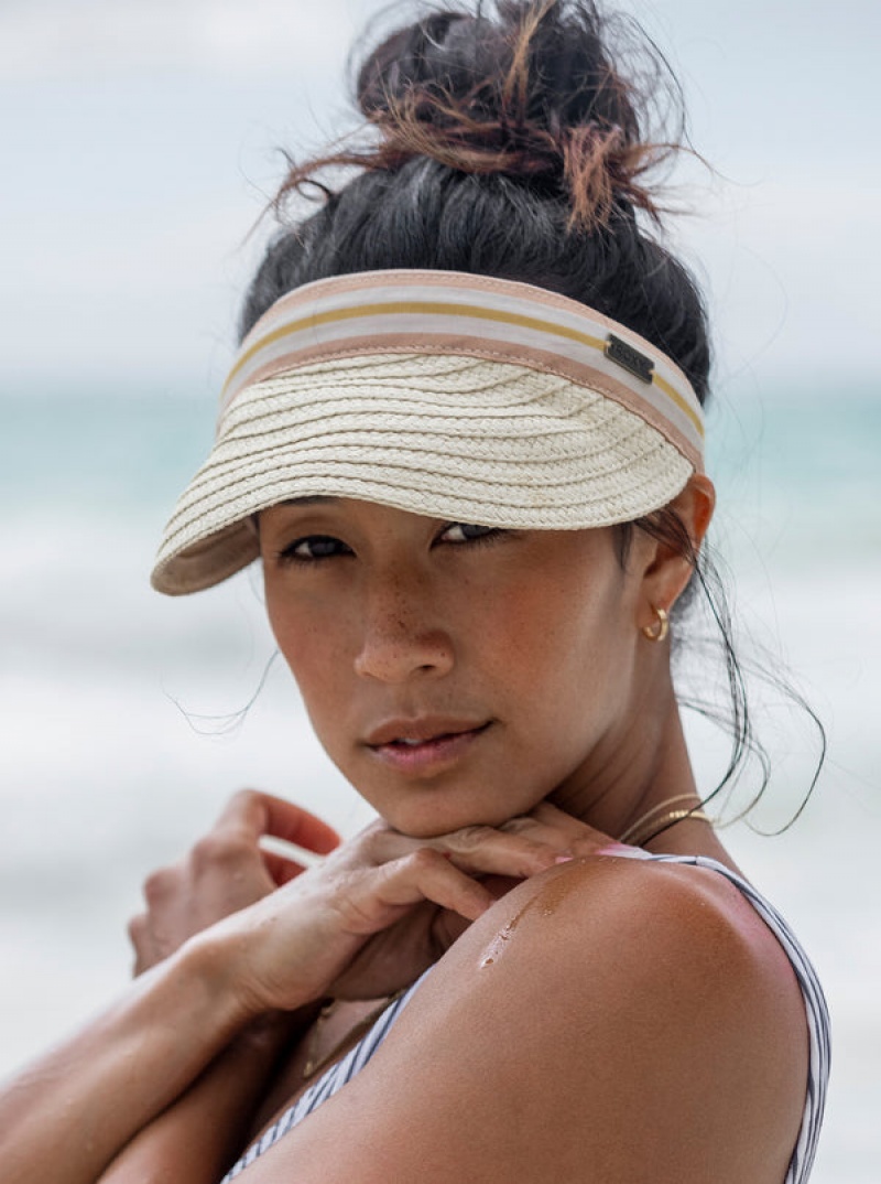 Klobouky Roxy Sunny Morning Straw Visor | LJQX-35284