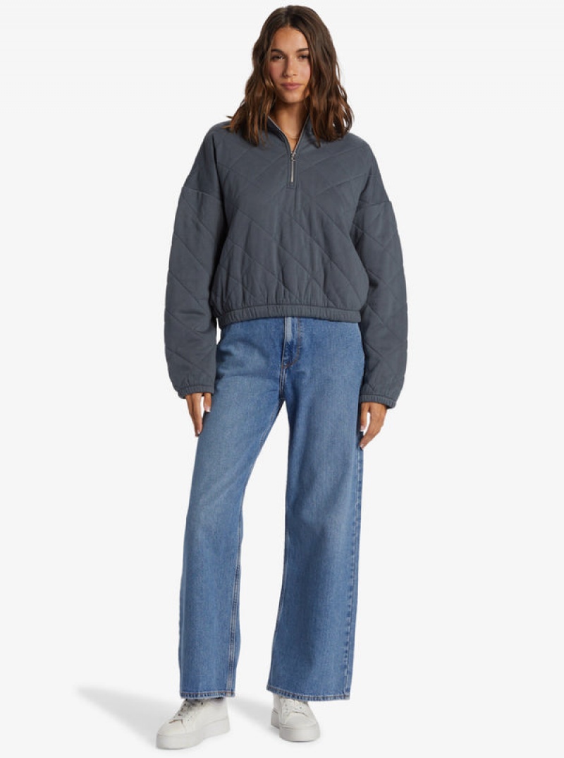 Loungewear Roxy Bonfire Babe Prošívaný Fleece Half-Zip | ELHJ-90523