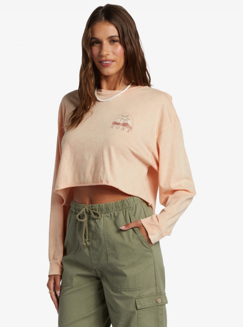 Loungewear Roxy Palm Arcana Cropped Oversized Long Sleeve | NVER-85320