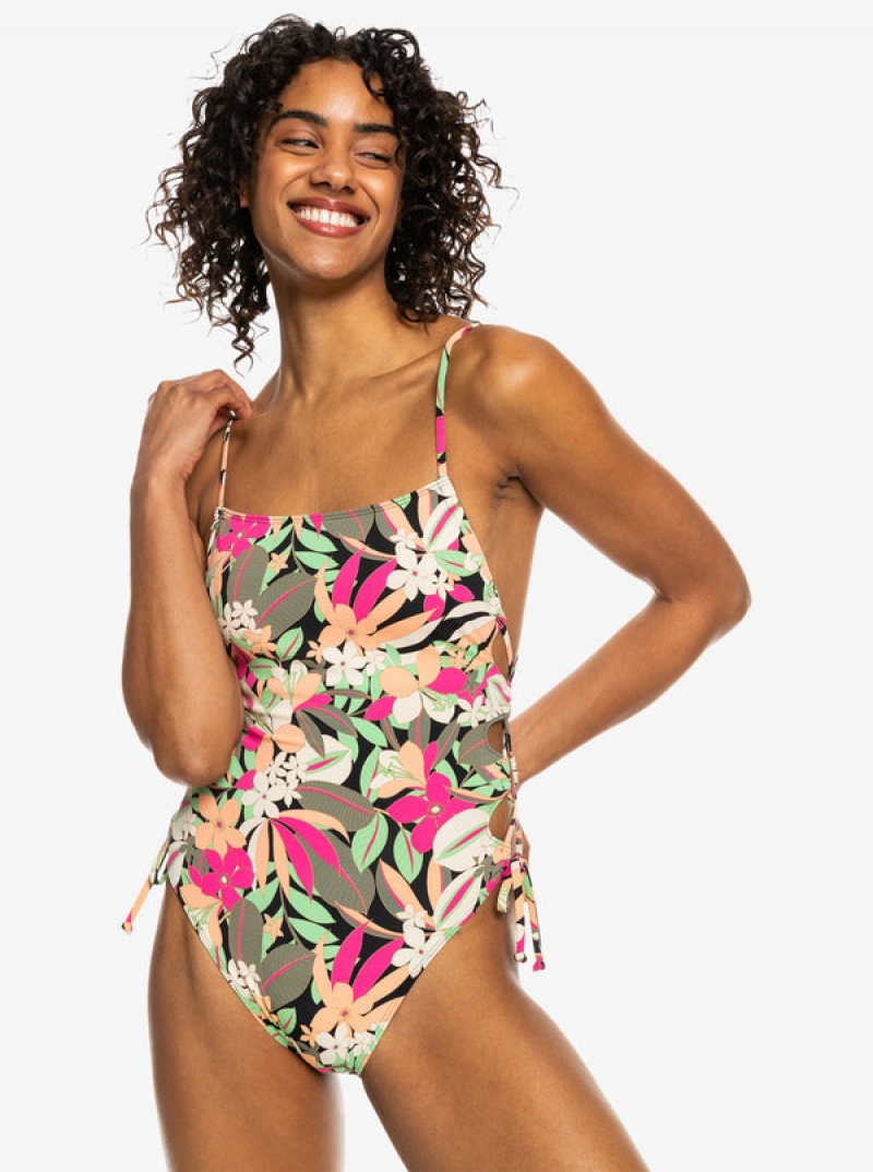 Plavky Roxy Printed Beach Classics Krajkové Up One-Piece | QPNH-31027