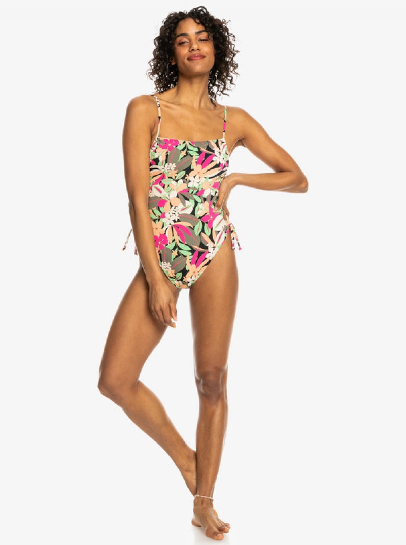 Plavky Roxy Printed Beach Classics Krajkové Up One-Piece | QPNH-31027