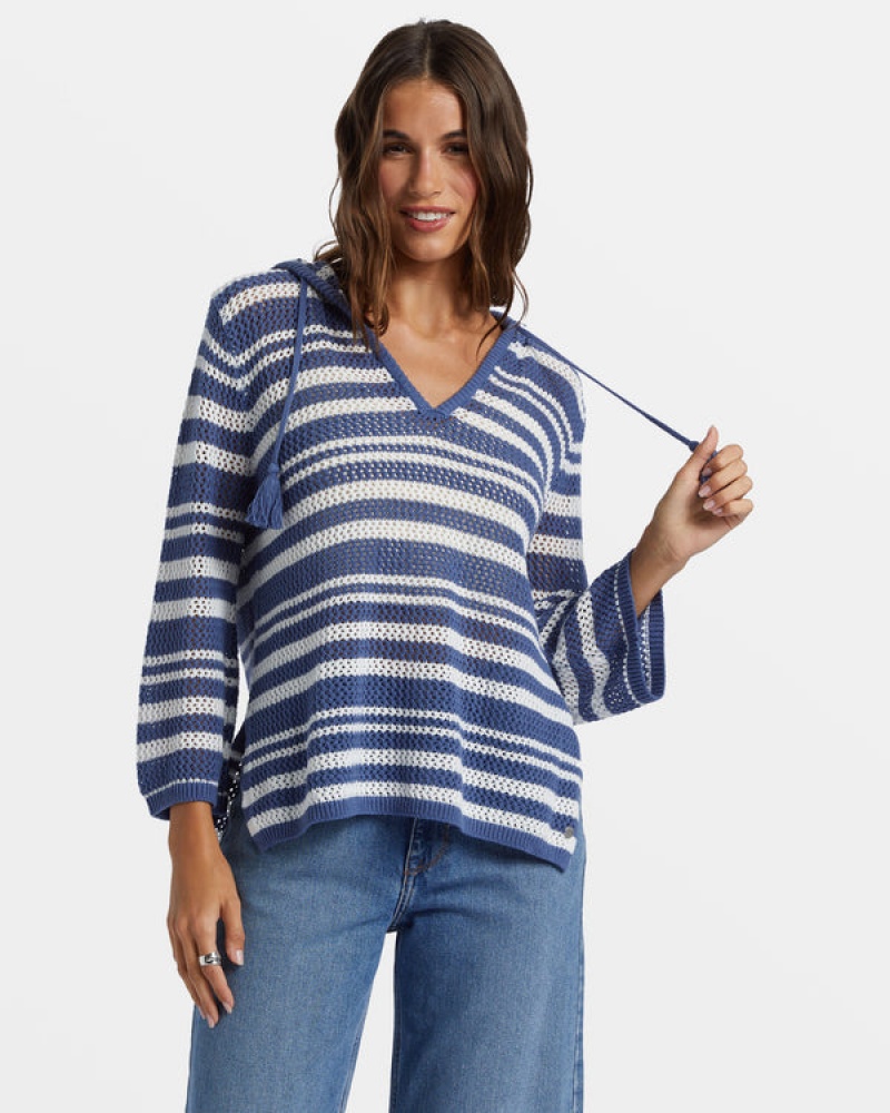 Svetry Roxy After Beach Break Stripe V-Neck | CDEJ-26571