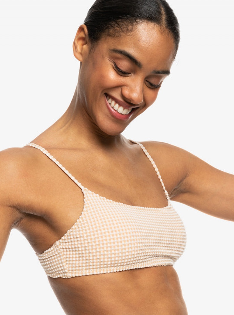 Topy Do Bikin Roxy Gingham Bralette | KOYF-75649