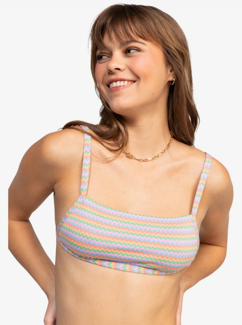 Topy Do Bikin Roxy Wavy Stripe Bralette | JZDN-27854