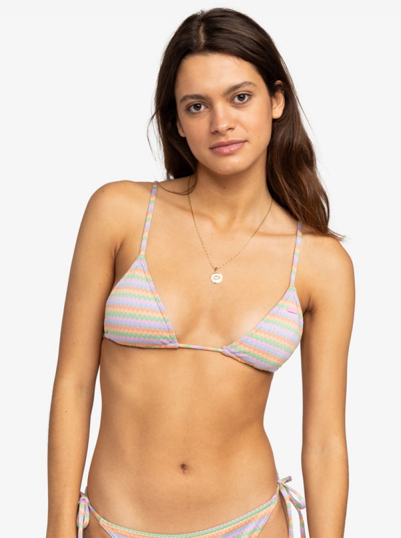 Topy Do Bikin Roxy Wavy Stripe Mini Tiki Triangle | ZHVO-81725