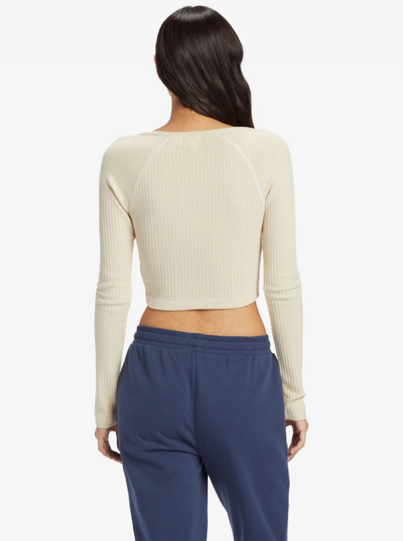 Topy Roxy Cropped Long Sleeve Waffle | RHQM-25804