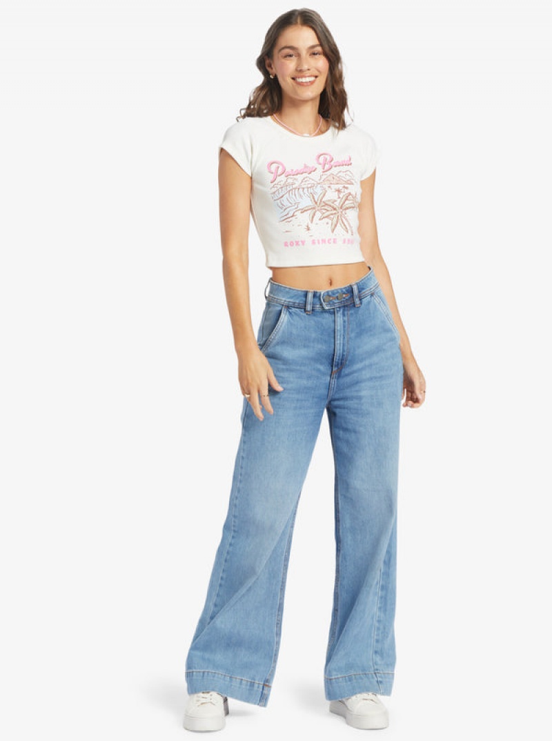 Tričko Roxy Paradise Bound Crop Žebrovaný | WNHG-93856